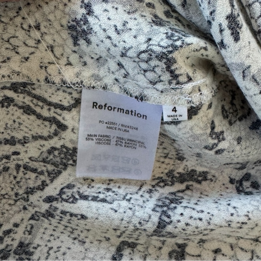 Reformation Margot Mini Skirt Snake Python Print - image 7